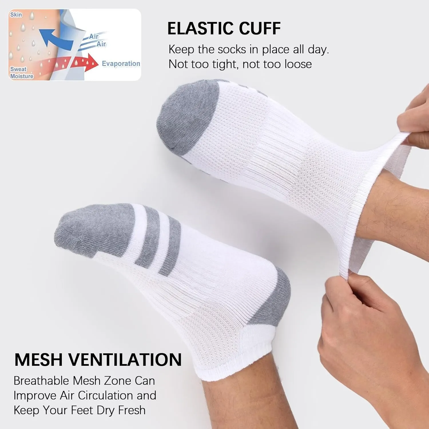 Heatuff 7 Pairs Mens Cushioned Ankle Socks Low Cut Athletic Breathable Comfort Casual Socks