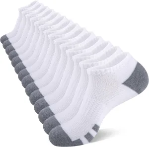 Heatuff 7 Pairs Mens Cushioned Ankle Socks Low Cut Athletic Breathable Comfort Casual Socks