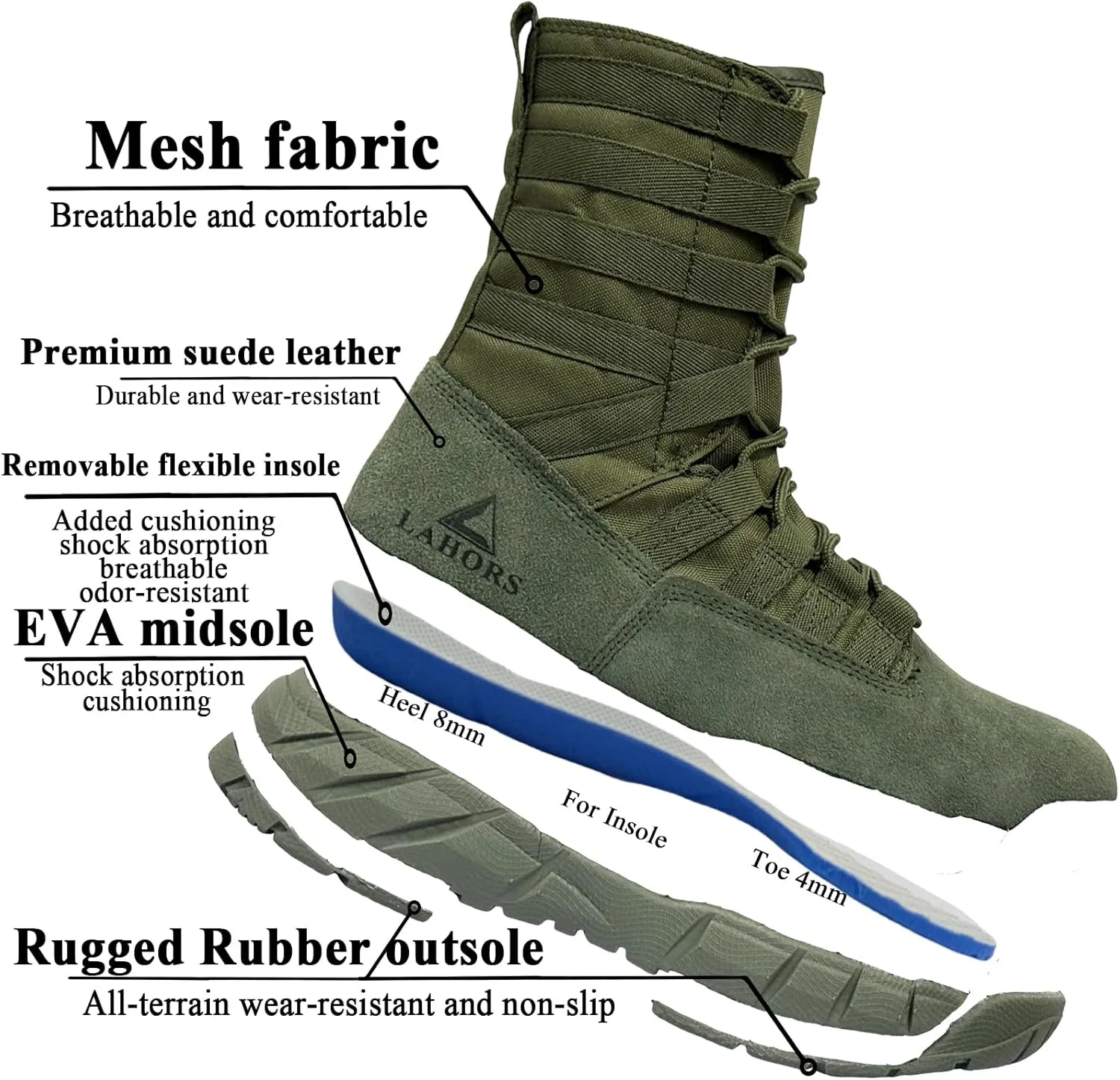 Lightweight Military Tactical Combat Boots Men Outdoor Hiking Desert Army Boots Breathable Male Jungle Shoes Man Side Zipper