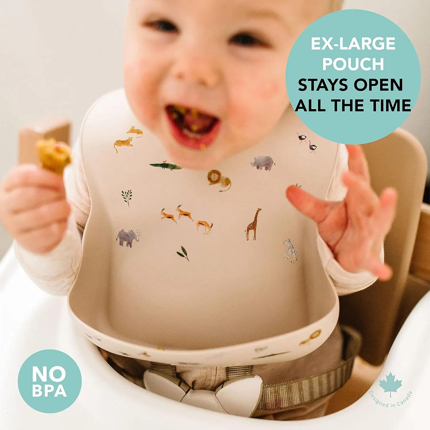 Loulou Lollipop Soft, Waterproof Silicone Feeding Bib for Babies and Toddlers