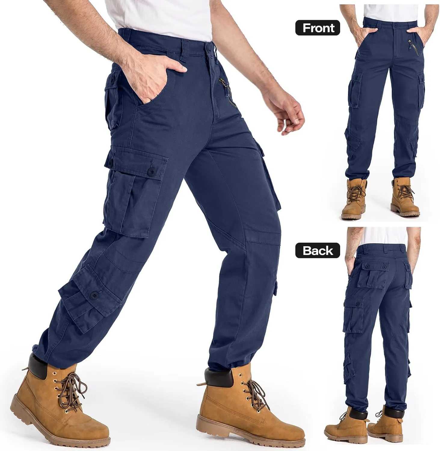 Men's BDU Casual Military Pants, Tactical Wild Army Combat ACU Rip Stop Camo Cargo Work Pants Trousers with 8 Pockets