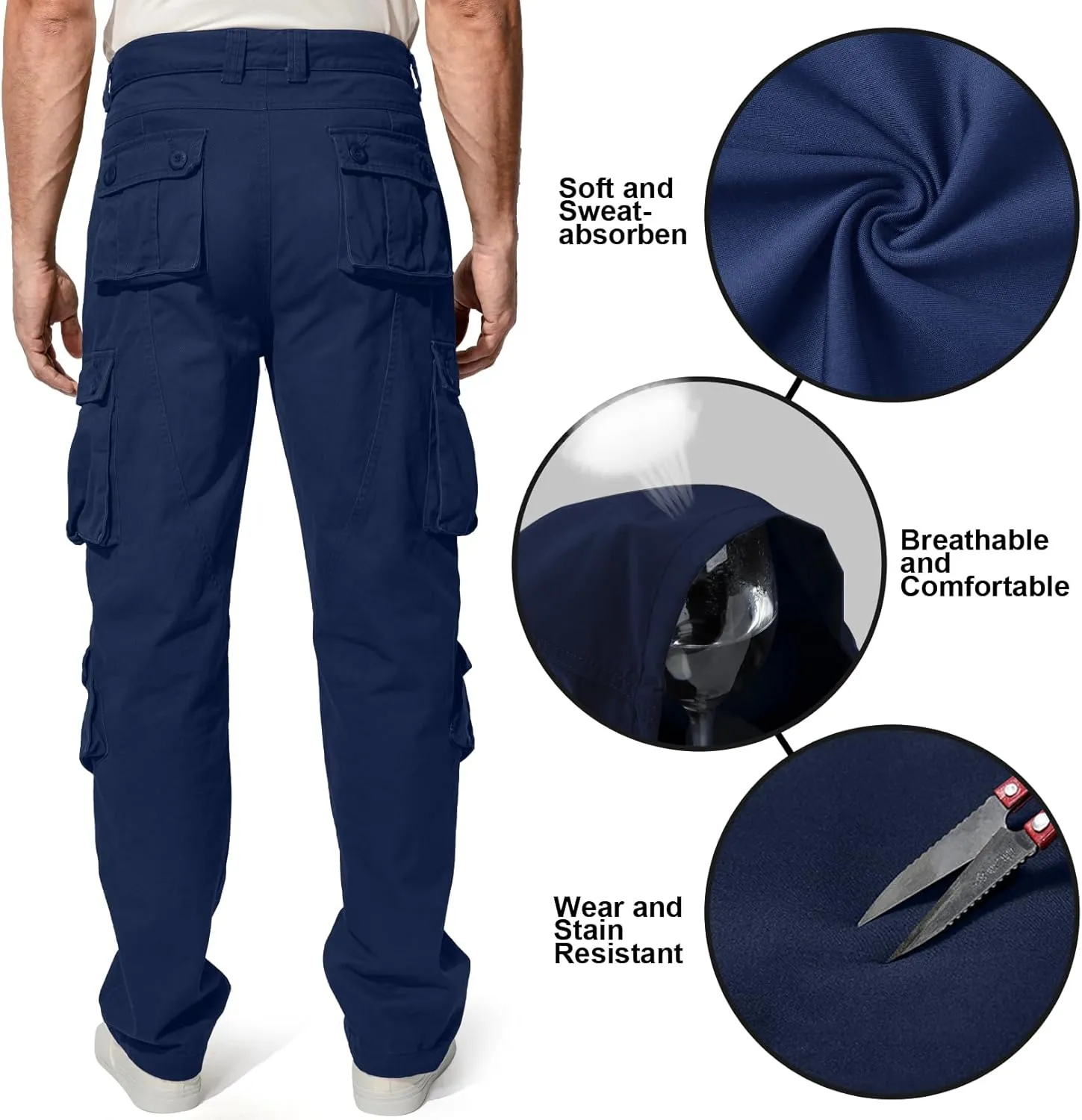 Men's BDU Casual Military Pants, Tactical Wild Army Combat ACU Rip Stop Camo Cargo Work Pants Trousers with 8 Pockets