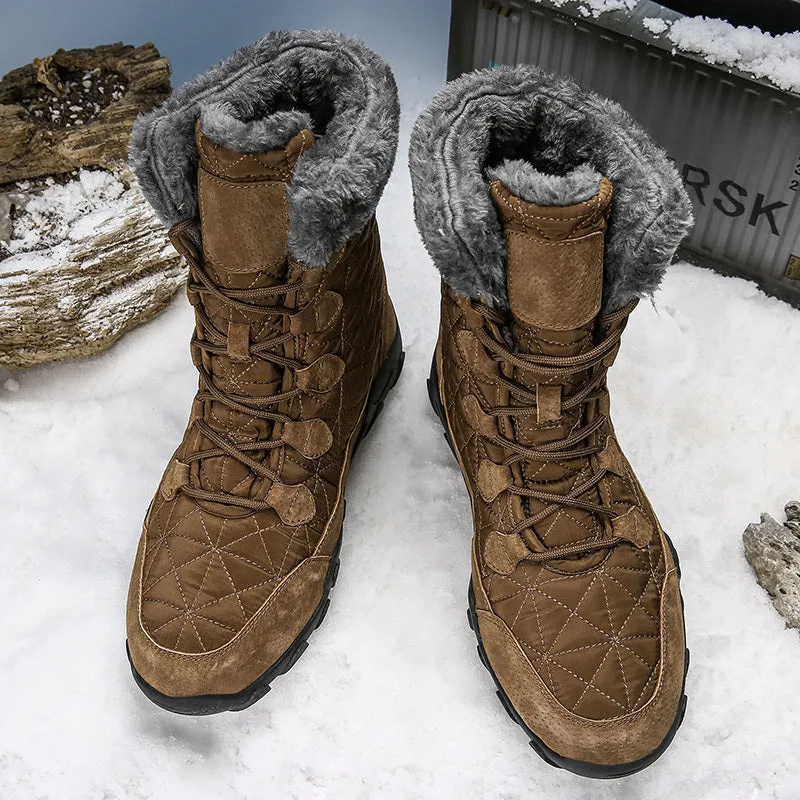 Men's Martin Boots Winter Warm Fur Plush Suede