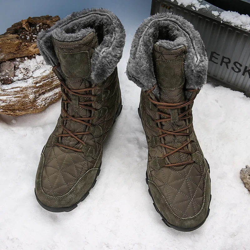 Men's Martin Boots Winter Warm Fur Plush Suede