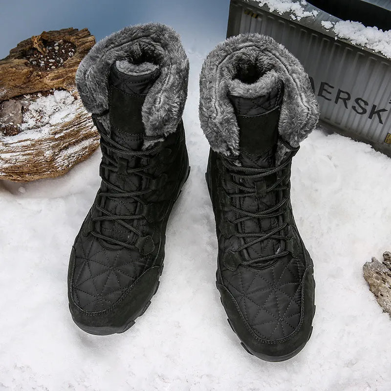 Men's Martin Boots Winter Warm Fur Plush Suede