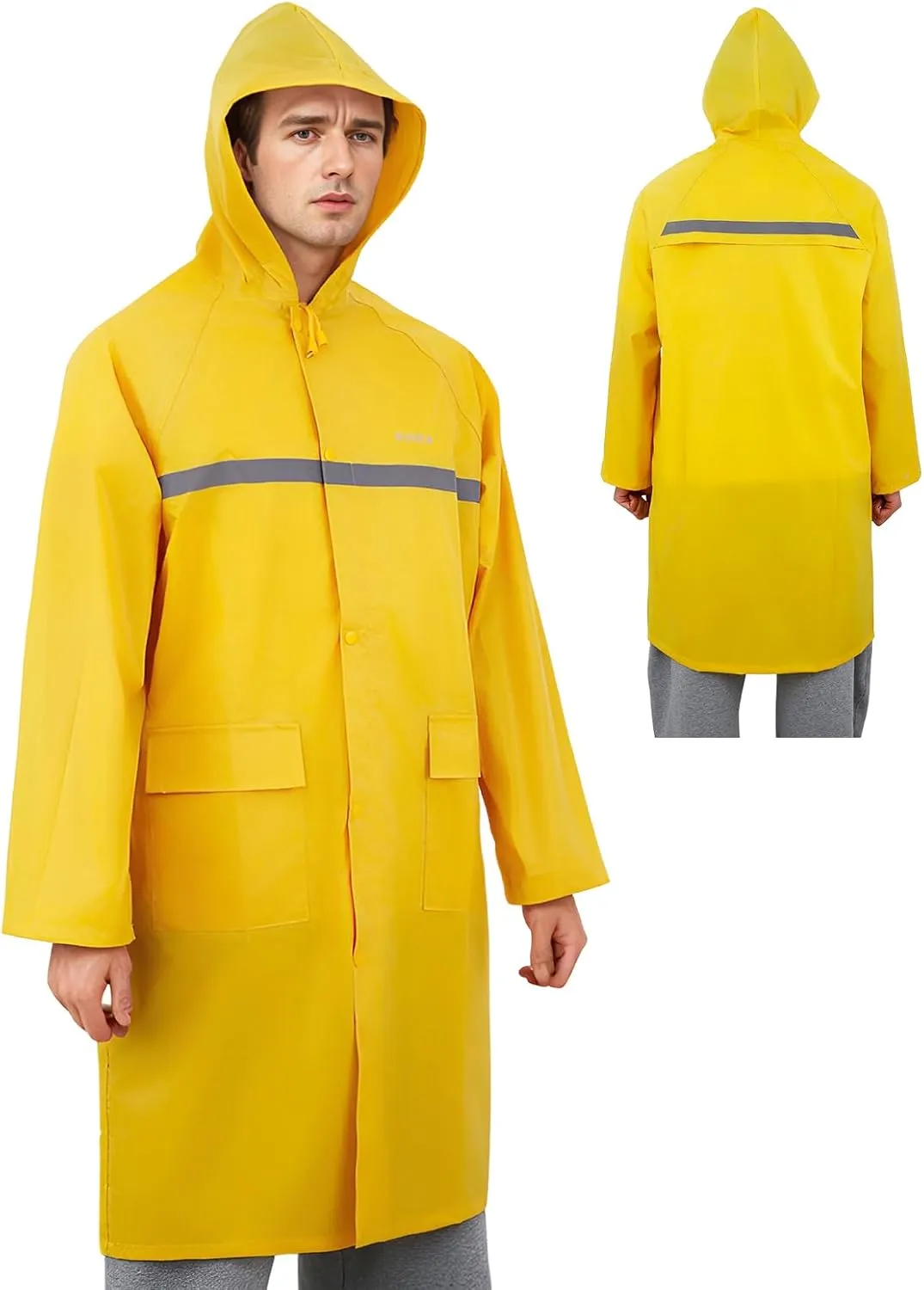 Men's rain jackets & ponchos Long raincoats for men and women Waterproof hooded rainwear for adults Lightweight outdoor