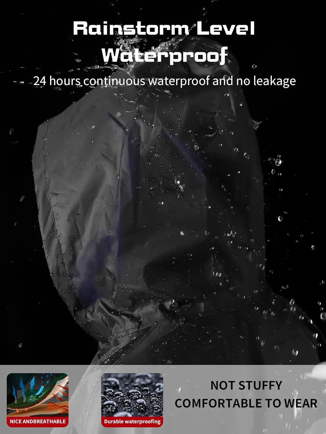 Men's rain jackets & ponchos Long raincoats for men and women Waterproof hooded rainwear for adults Lightweight outdoor