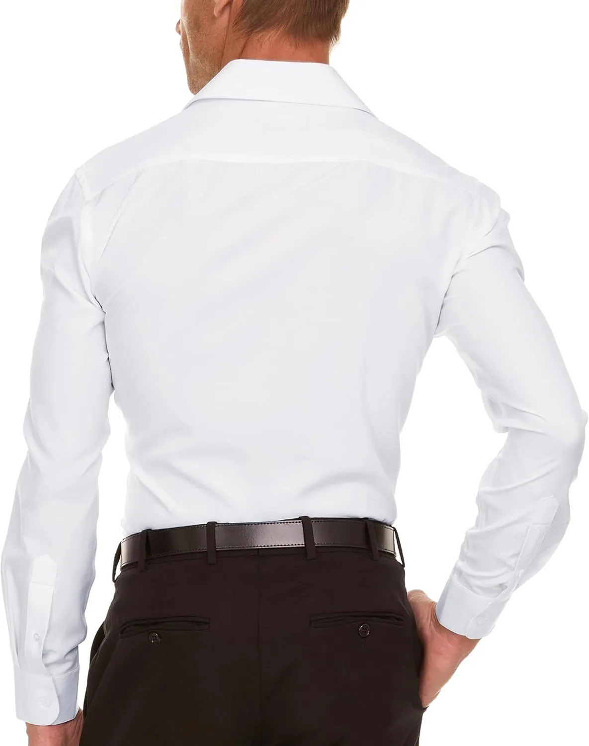 Nautica Slim Fit Mens Dress Shirts Long Sleeve Performance Polyester Fabric Wrinkle Free 4-Way Stretch