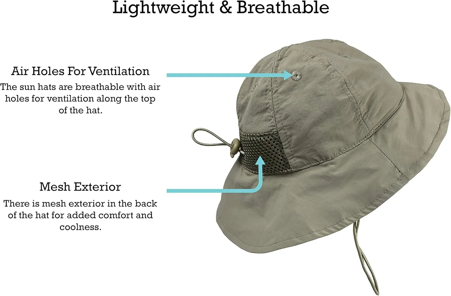N'Ice Caps Kids Sun Hats 2-Pack UPF 50  UV Protection Boys Girls Toddler Adjustable Mesh Lined